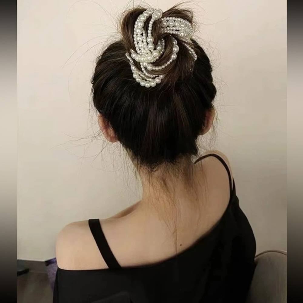 🎀 Lovely Faux Pearl Strands Long Hair Extension Decor 🎀